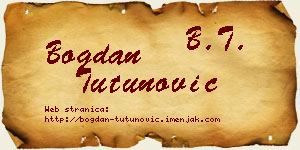 Bogdan Tutunović vizit kartica